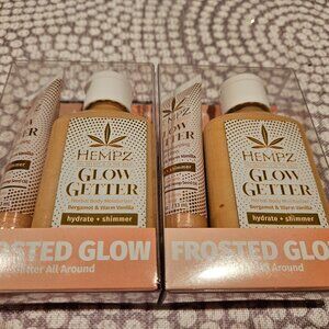 HEMPZ 2 SETS - Frosted Glow Mini Duo - Body Lotion and Lip Shimmer Gloss - NWT!